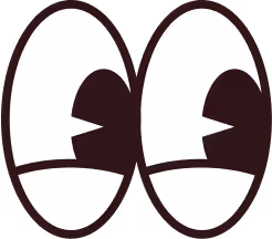 looking right eyes clipart